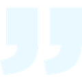 Large, light blue quotation marks on a plain white background. | C & C Heating & Air Conditioning