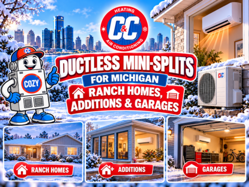 Ductless Mini-Splits for Michigan Ranch Homes, Additions & Garages