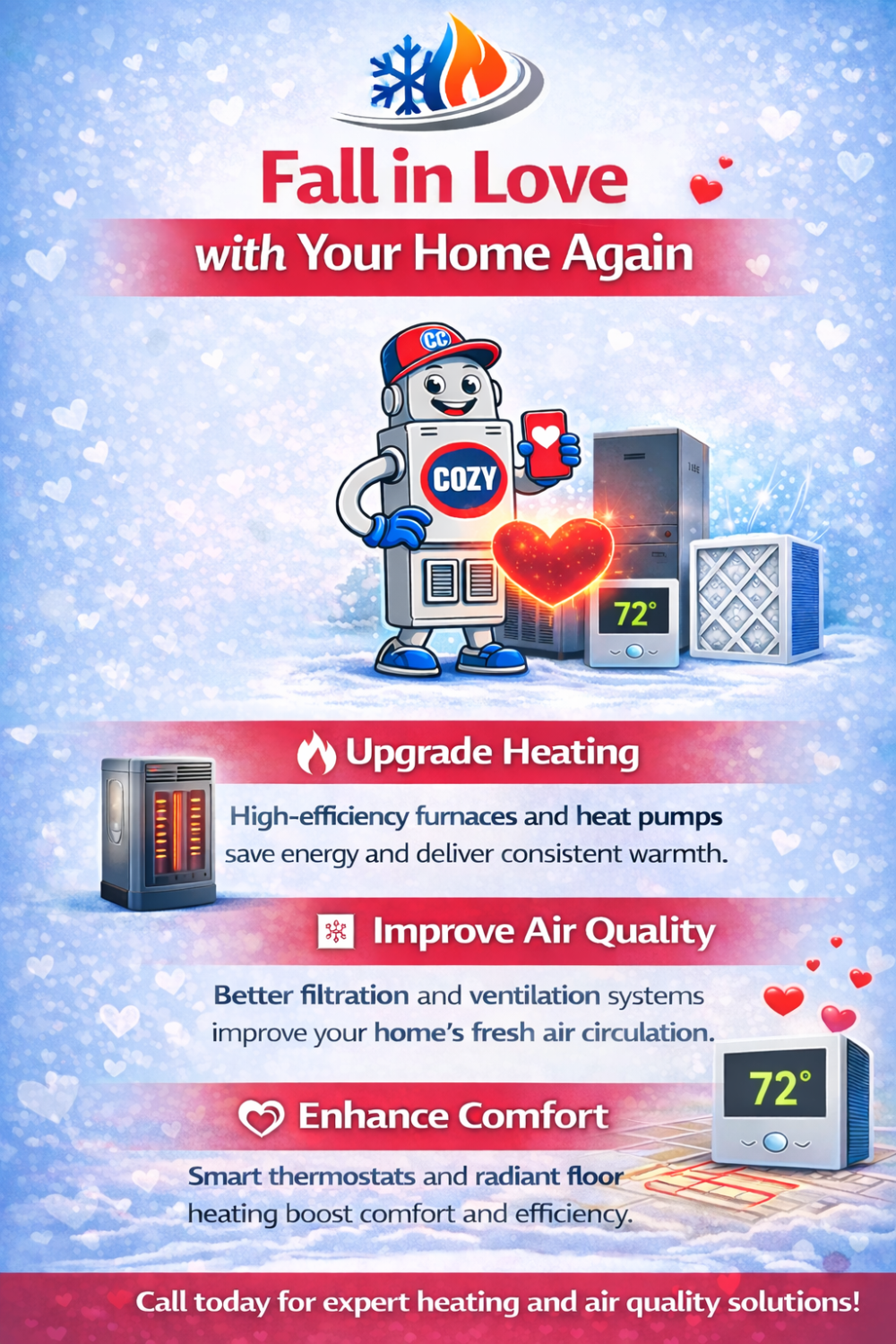 Fall in Love with Your Home Again with improved Heating & High-quality air filtration | C & C Heating & Air Conditioning